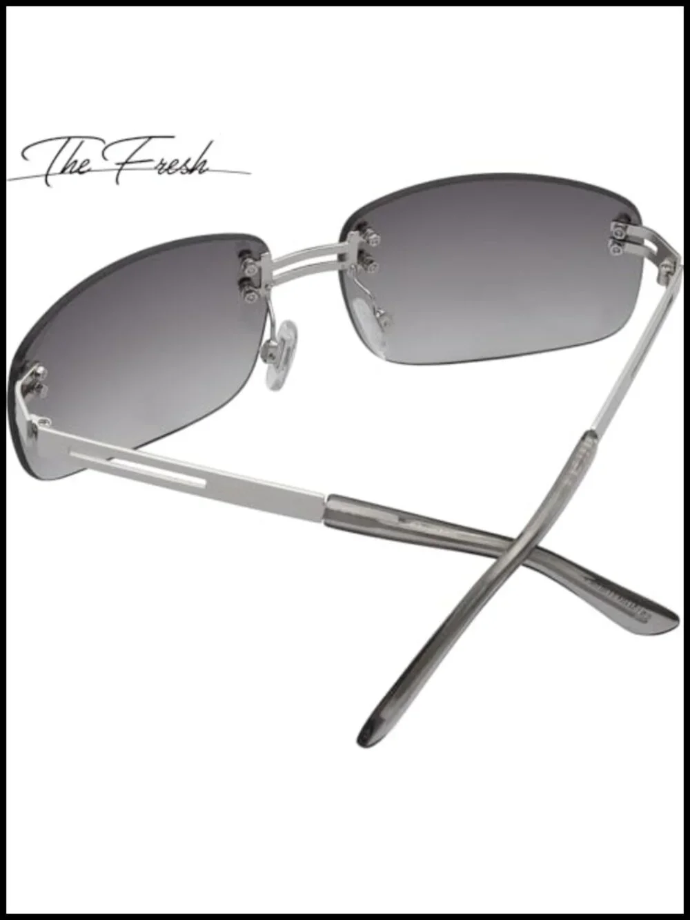 Rimless Metal Sunglasses UV400 Protection Unisex Minimalist Retro